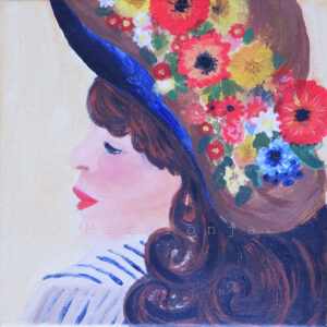 Mädchen mit Blumenhut, nach Renoir